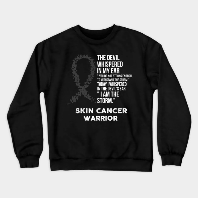 The Devil- Skin cancer Awareness Support Ribbon Crewneck Sweatshirt by HomerNewbergereq
